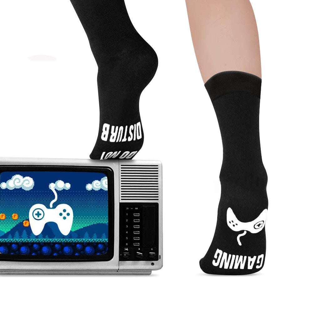 Funny Gaming Socks with Do Not Disturb I Am Gaming Text