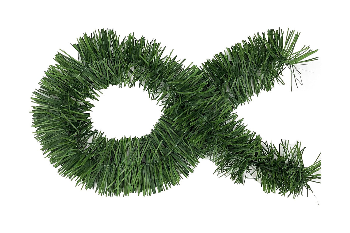 15 m Green Christmas Tinsel Garland for Holiday Party and Home Decoration