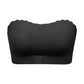 2Pcs Women's No Padding Bandeau Bra Strapless Front Closure Bra
