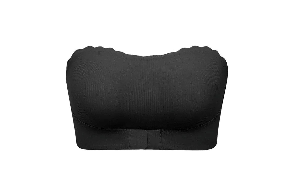 2Pcs Women's No Padding Bandeau Bra Strapless Front Closure Bra