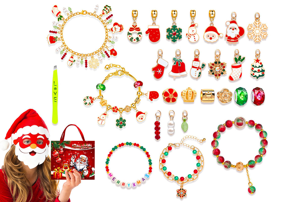 2025 Christmas Advent Calendar Bracelet Blind Box Kit DIY Charm Bracelets Gift