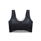 Women V Neck Floral Lace Seamless Bra