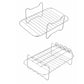 2PCS Square Air Fryer Rack Stackable Multi-Layer Stainless Steel Air Fryer Stand