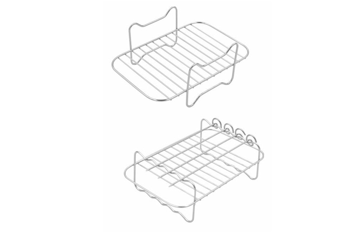 2PCS Square Air Fryer Rack Stackable Multi-Layer Stainless Steel Air Fryer Stand