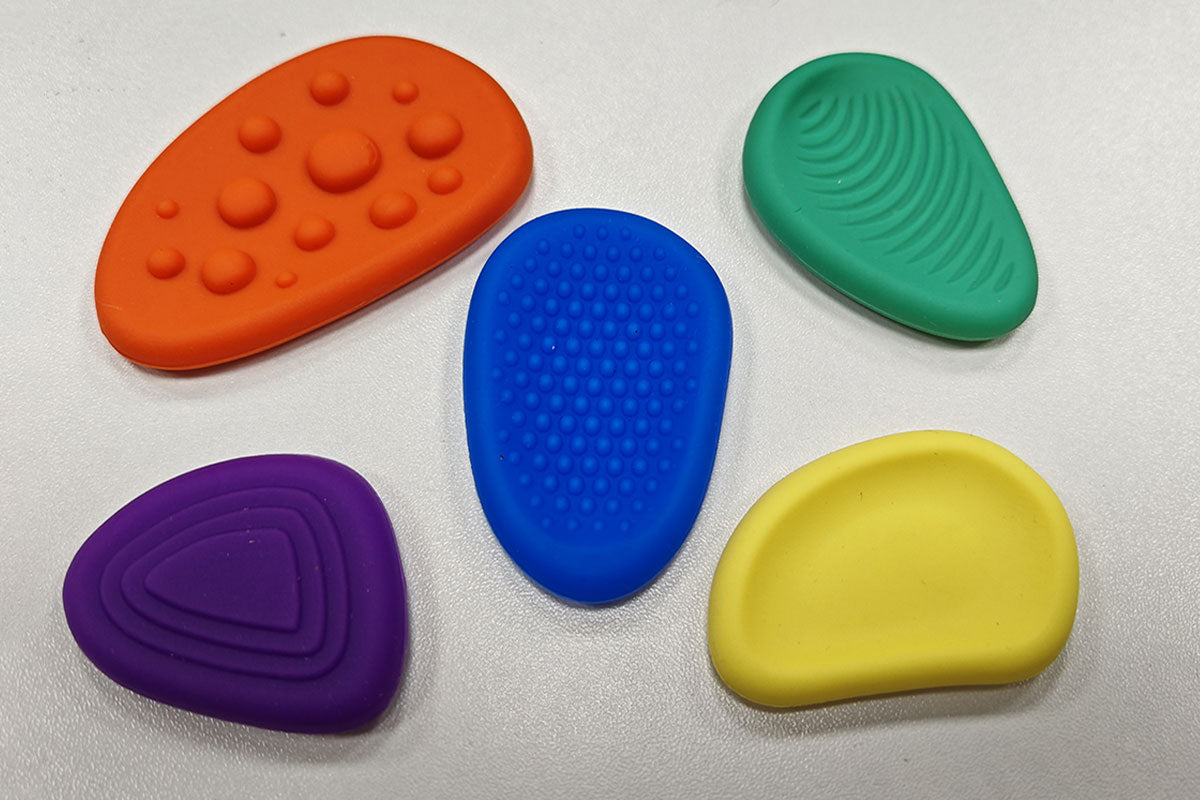6Pcs Silicone Fidget Toy Sensory Stone Textured Worry Stone Adults Stress Relief Toy