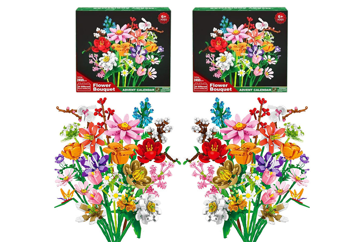 Flower Bouquet Building Blocks Advent Calendar Christmas Gift Box