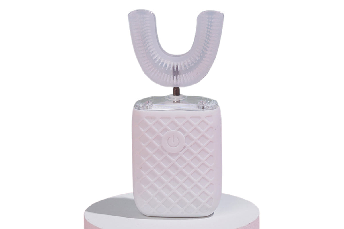 U-Shaped Automatic Electric Toothbrush with Sanitizing Cup-White