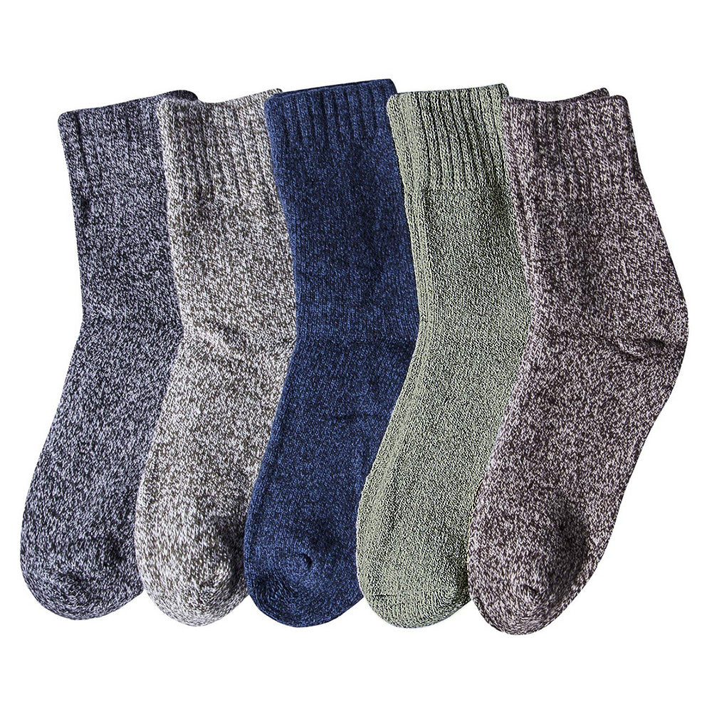 5 Pack Winter Warm Knit Socks Thick Soft Multicolor Free Size for Men and Women