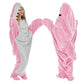 Pink Flannel Wearable Shark Hoodie Blanket