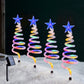 Set of 4 Spiral Christmas Tree Pathway Lights Solar Stand Light