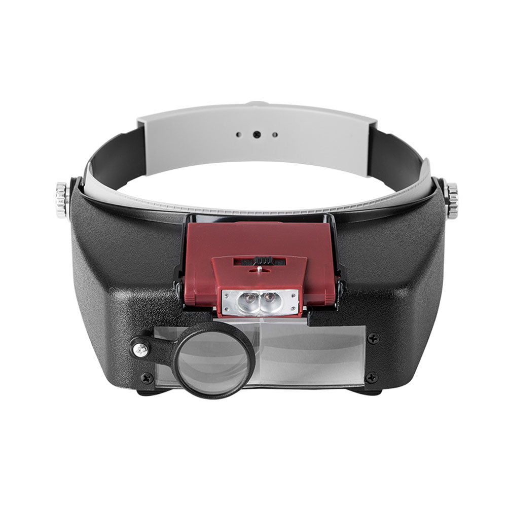 Magnifying Glass with LED Light Visor Head Loupe Headband Magnifier