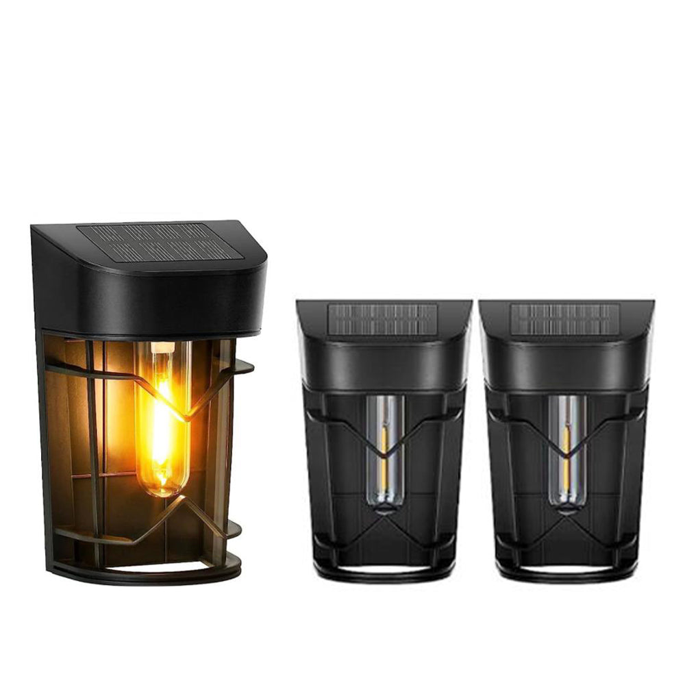 2Pcs Solar Fence Light Water-resistant Outdoor Wall Lamp