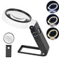 10X 25X Illuminated Folding Magnifier with Cool Warm Light Hands-Free Reading Inspection Tool