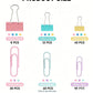 240Pcs Binder Clips and Paper Clips Set 6 Sizes for Office School Home