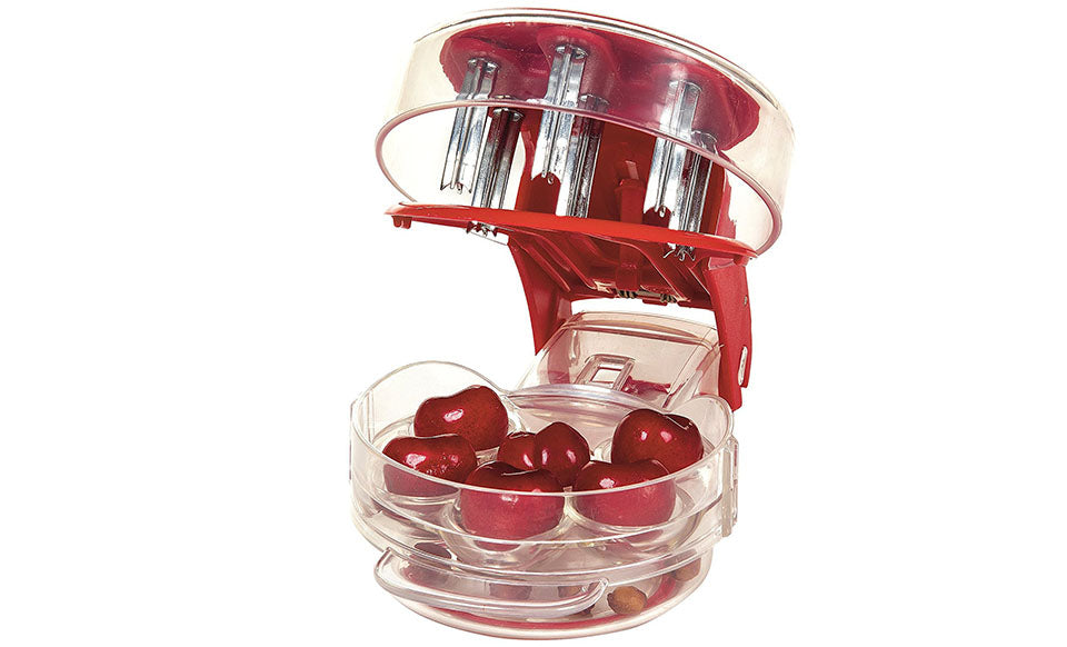 Olive and Cherry Pitter Multiple Fruit Remover Tool Pit and Juice Container