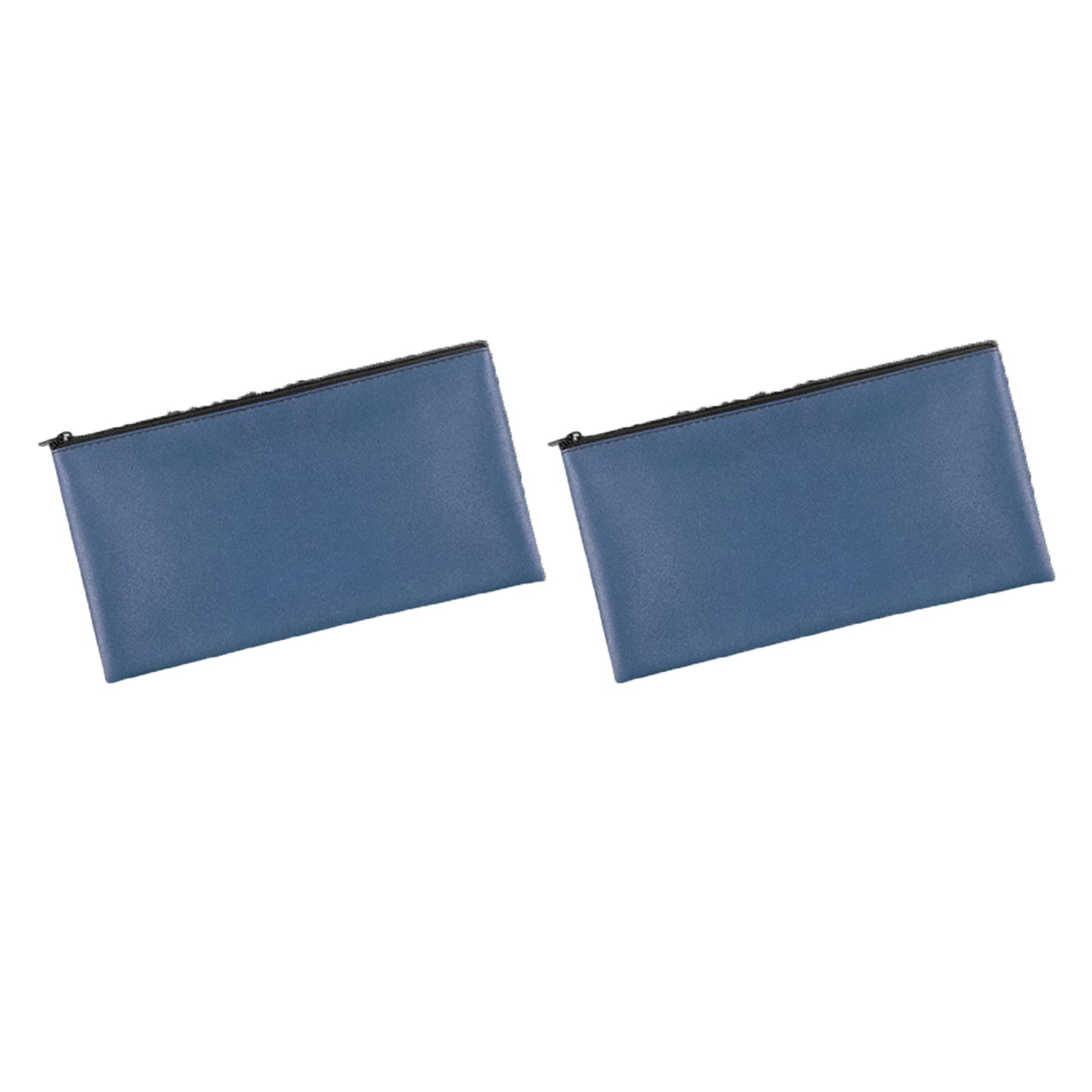 2Pcs PU Leather Zipper Security Cash Bag