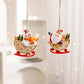 Resin Christmas Tree Ornaments 6 Pack Santa Snowman Stocking Sleigh Holiday Hanging Decorations