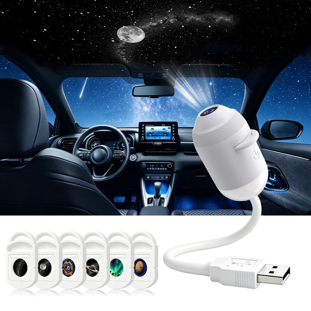 2 in 1 Galaxy Projector Starry Sky Night Light USB Projection Films Lamp