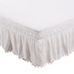 Pompom Fringe Bed Skirt Ruffle Valance Elastic Bed Wrap Around