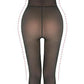Sheer Tights Plus Size Winter Thermal Pantyhose Bare Legs Illusion Warm-Black