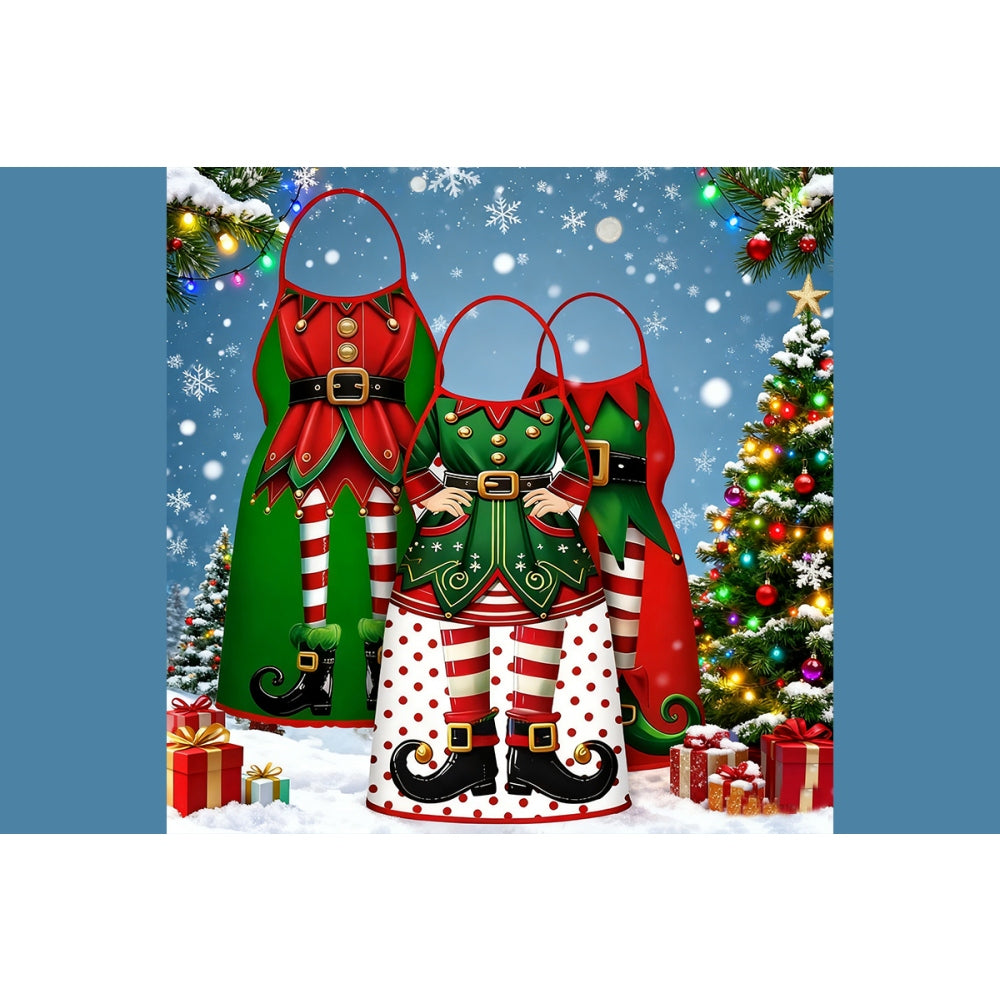 Christmas Funny Cartoon Cooking Apron for Kitchen