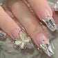 22-Piece Reusable Press-On Nail Set with Floral Design for Easy Manicure