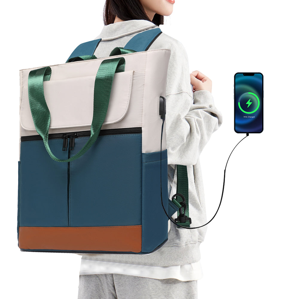 Water Resistant Travel Laptop Backpack with USB Charging Port