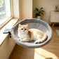 Desk Mounted Reversible Cat Hammock with Steel Frame in Gray