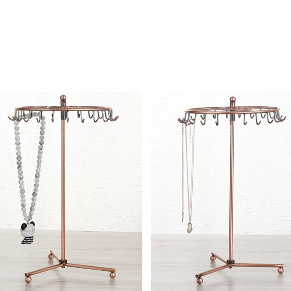 Jewelry Rotating Ring Necklace Display Rack with 23 Hooks