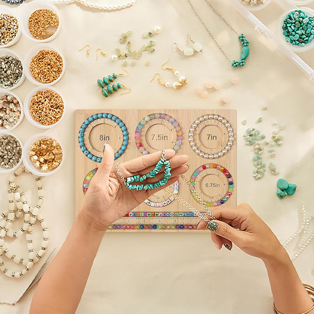 Compact Beading Mat Wood Bead Board for DIY Craft Jewelry Making Beading Tray