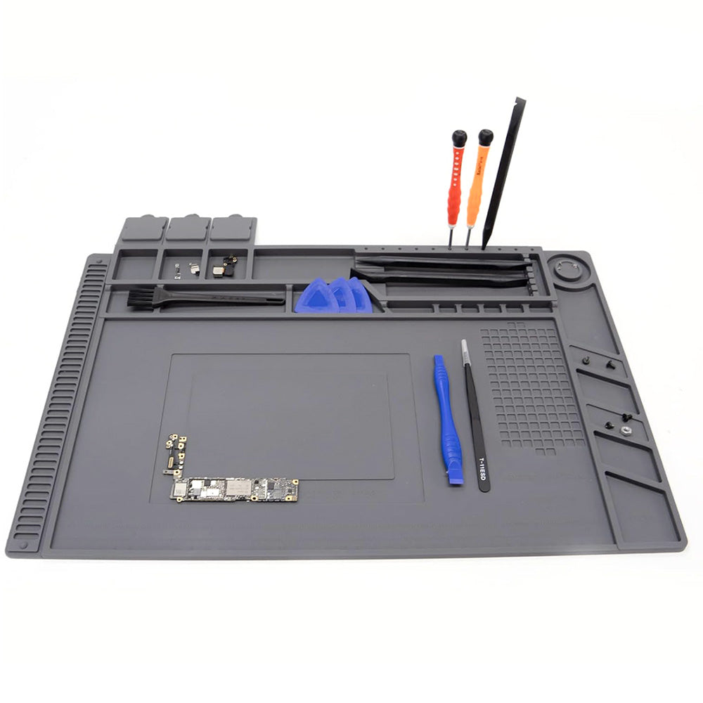 Silicone Soldering Mat Heat Insulation Repair Station with Attraction Piece Screw Holder