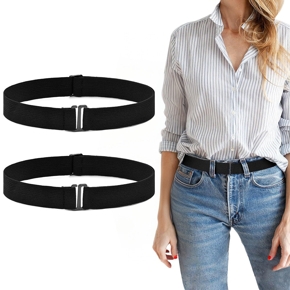 2Pcs Women Adjustable Stretch Belt Invisible Elastic Waistband for Pants Jeans Dresses