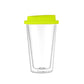 Double Walled Glass Coffee Mug Drinking Coffee Cup with Silicone Lid