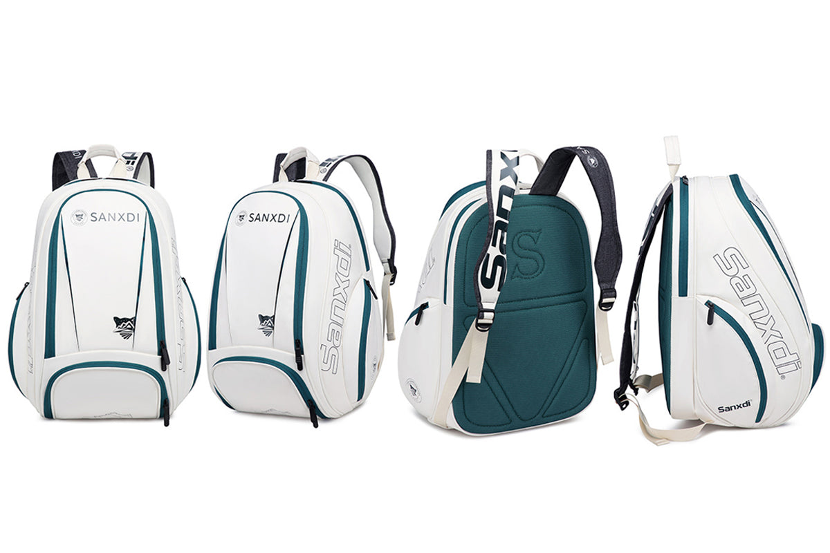 Sports Tennis Backpack PU Water-Resistant Badminton Racket Bag with Separate Shoe Compartment Rucksack for Gym Outdoor