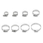 91PCS Stainless Steel Hose Clamps Clips Adjustable Range Worm Gear Pipe Clamp Kit