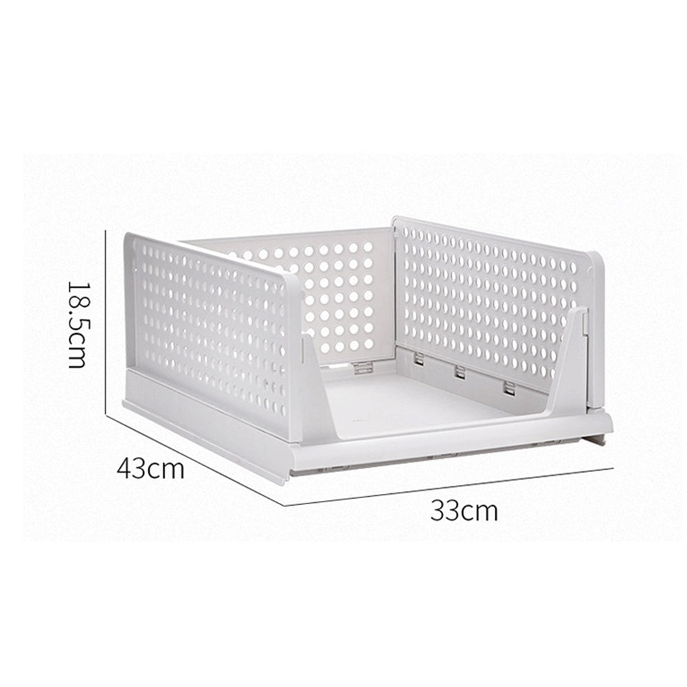 Stackable Plastic Storage Basket Foldable Closet Organizer Clothes Storage Drawer
