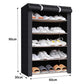6-Layer Portable Shoe Storage Rack Cabinet