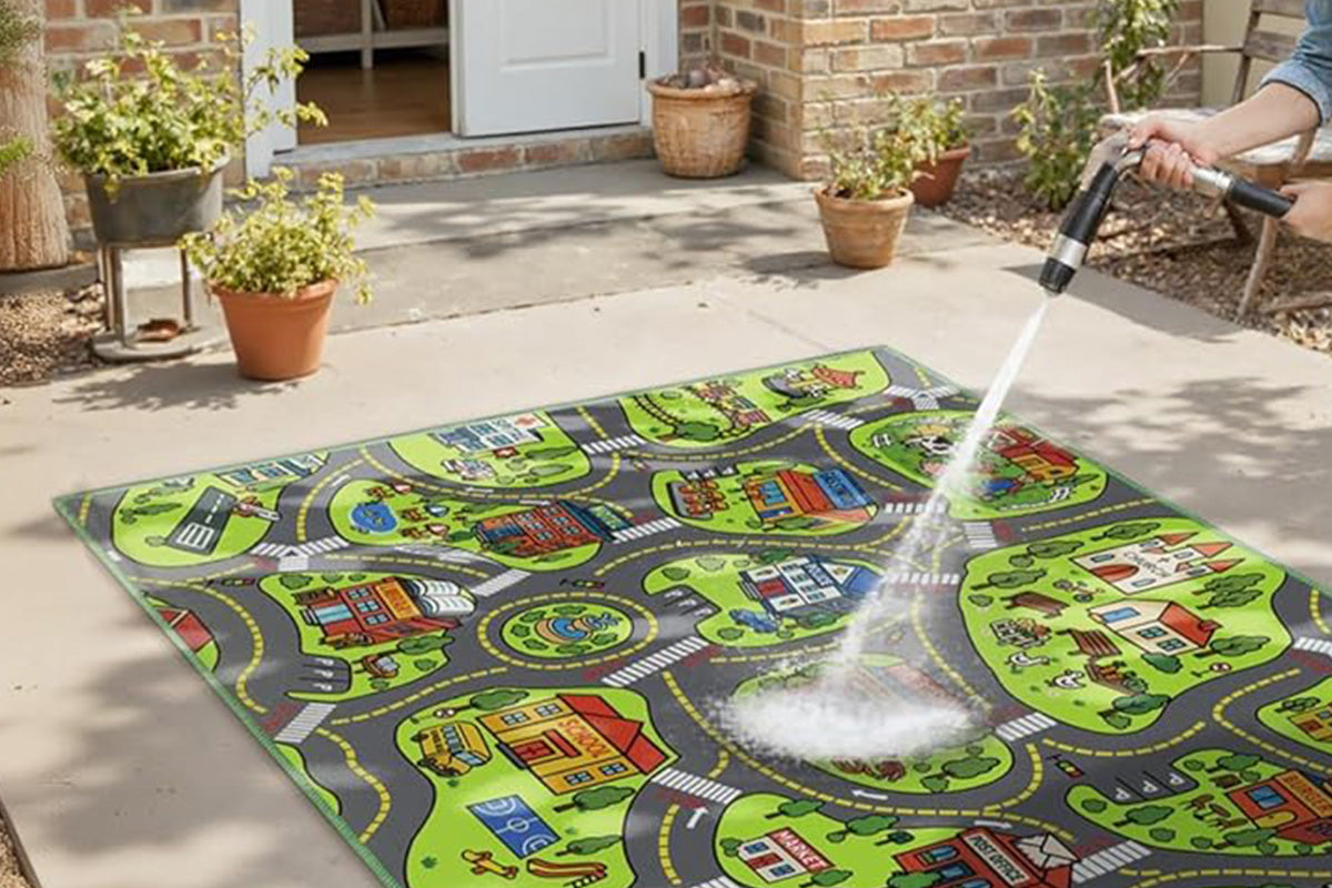 Car Track Play Mat Educational City Road Rug Non Slip Floor Playmat