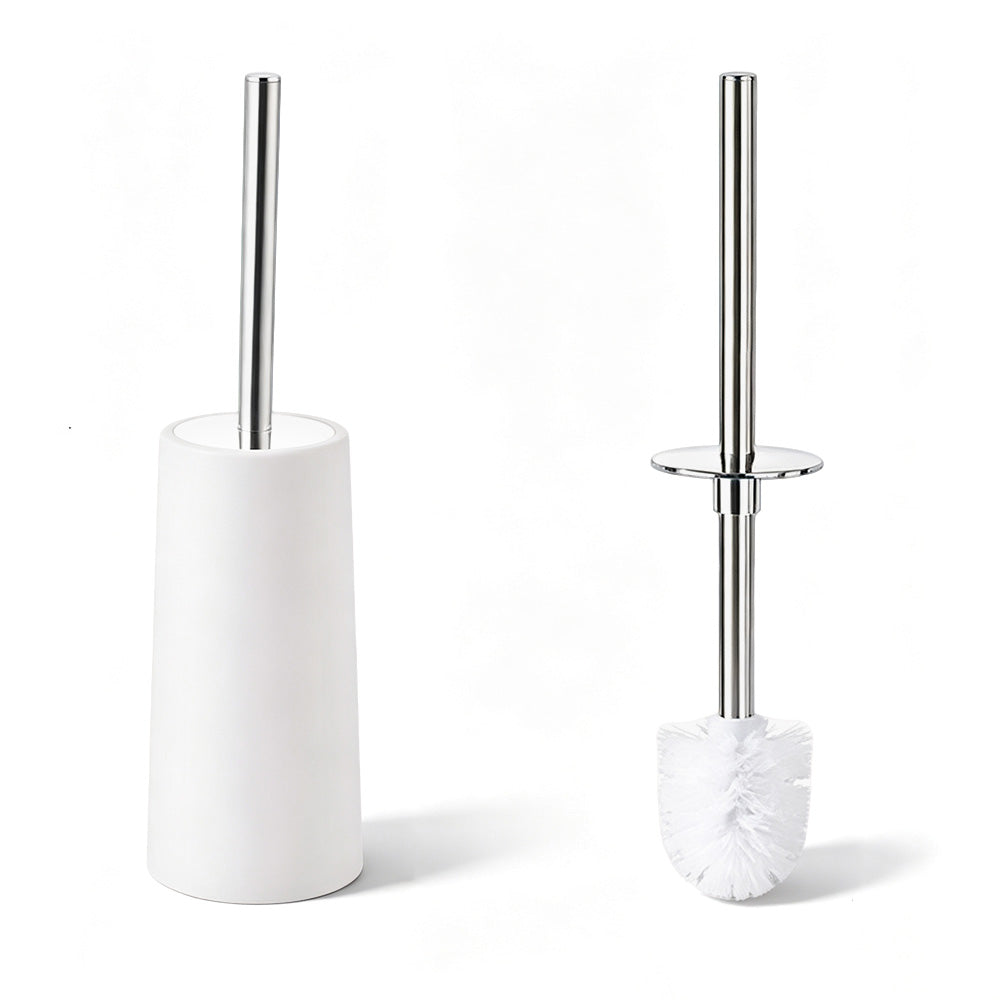 2 Pack Toilet Brush Set with 304 Stainless Steel Handle and Holder