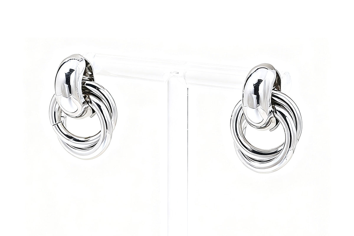 2 Pairs Women Geometric Dangle Drop Earrings Large Knot Design
