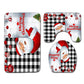 Christmas Non-Slip 3 PCs Bath Rugs Sets Toilet Lid Cover Toilet Mat Bathroom Decor