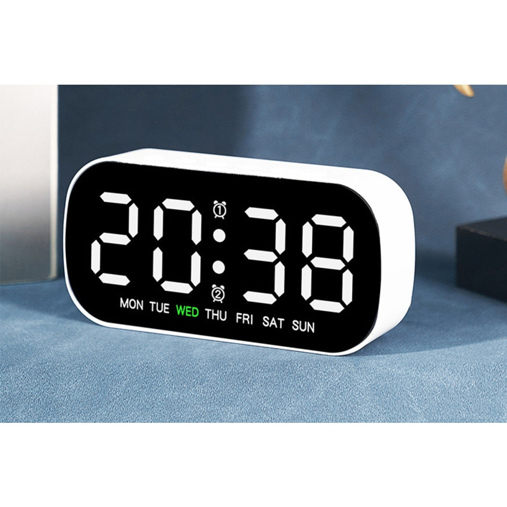 Electric Digital Alarm Clock LED Display Battery Backup Snooze Dual Alarm Clock