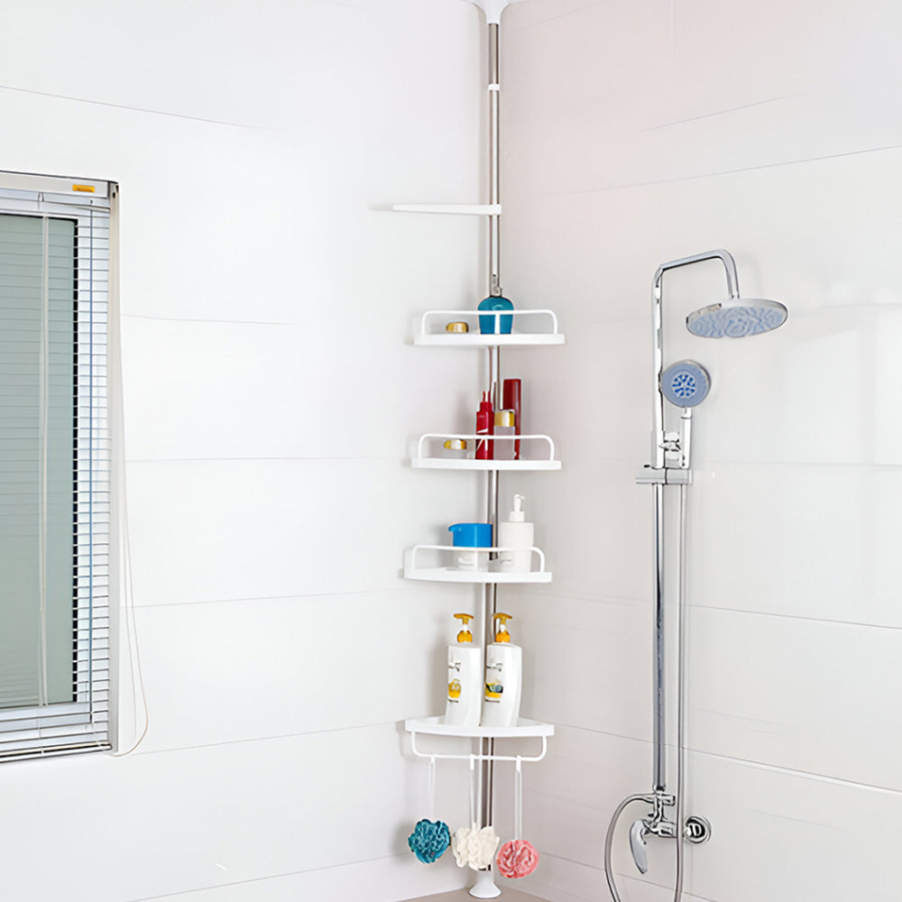 4 Tier Telescopic Bathroom Wall Corner Shelf Rack Shower Caddy Storage Organizer