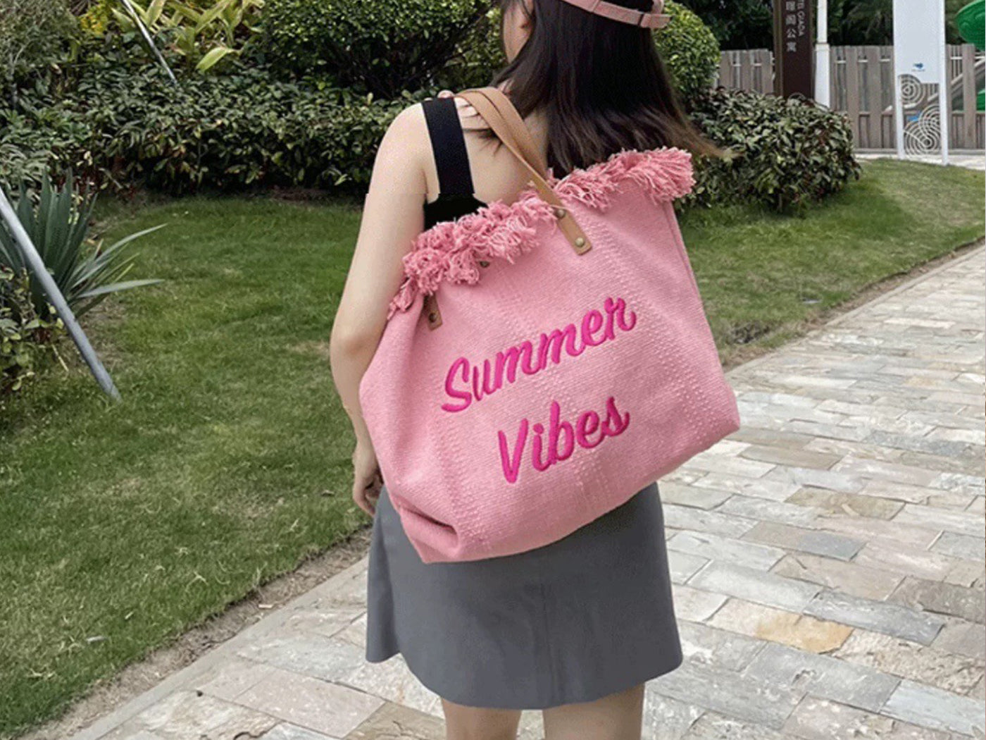 Women's Tassel Canvas Tote Bag