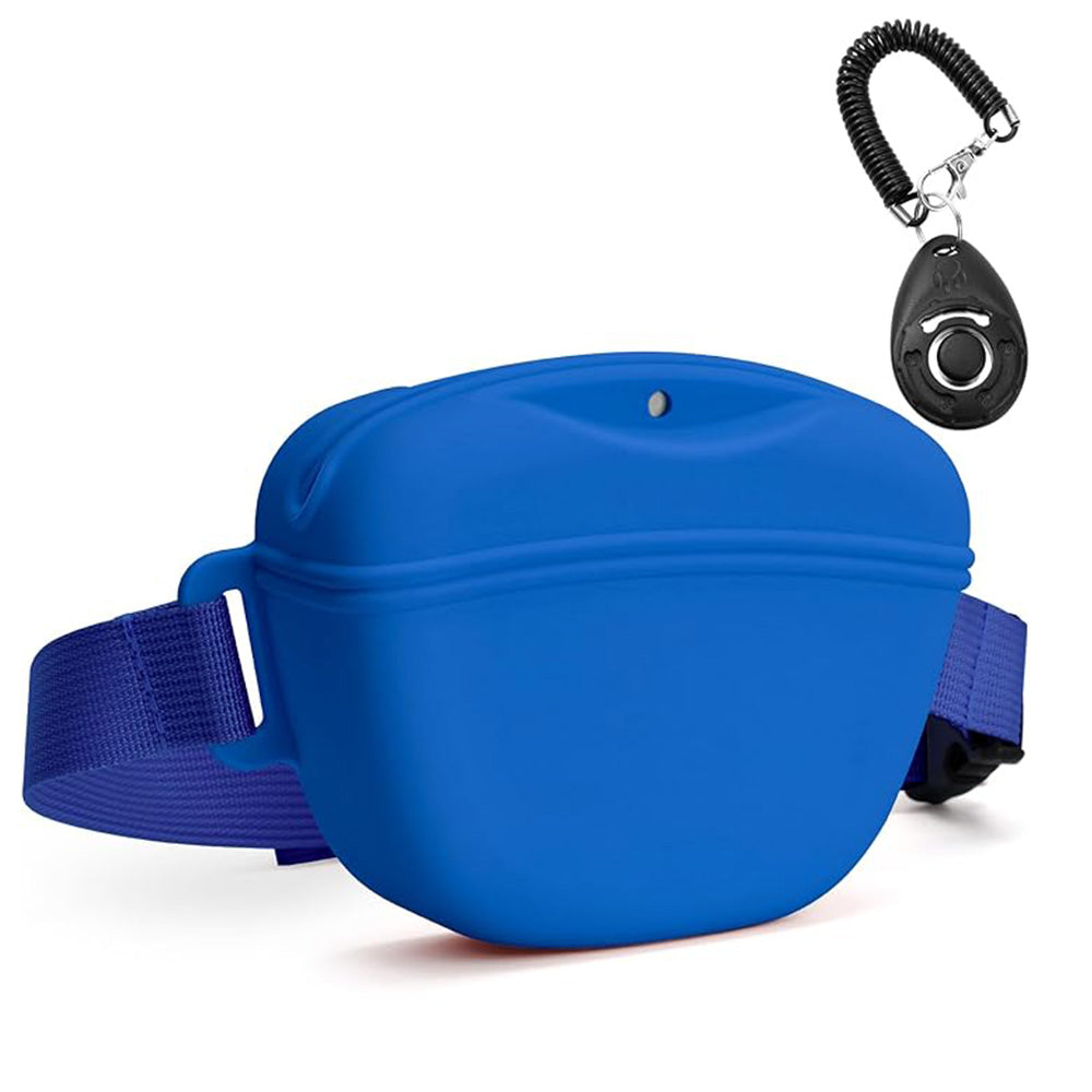 Dog Treat Pouch With Training Clicker Pet Silicone Training Treat Bag Pouch