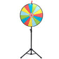 60cm Prize Wheel 15 Slots Colour Spinning Wheel with Adjustable Tripod Floor Stand