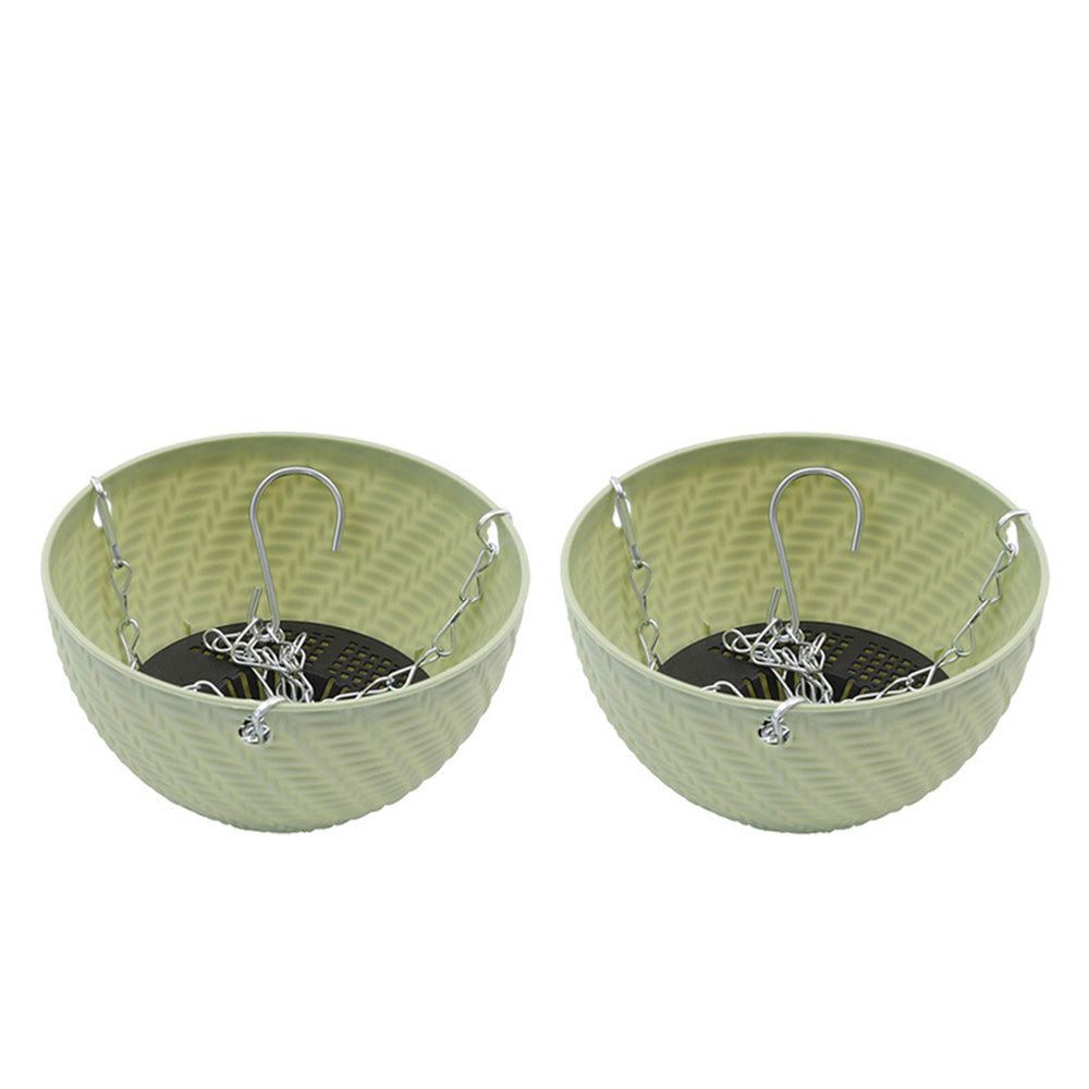 2Pcs Hanging Flower Basket with Drainage Holes and Chain