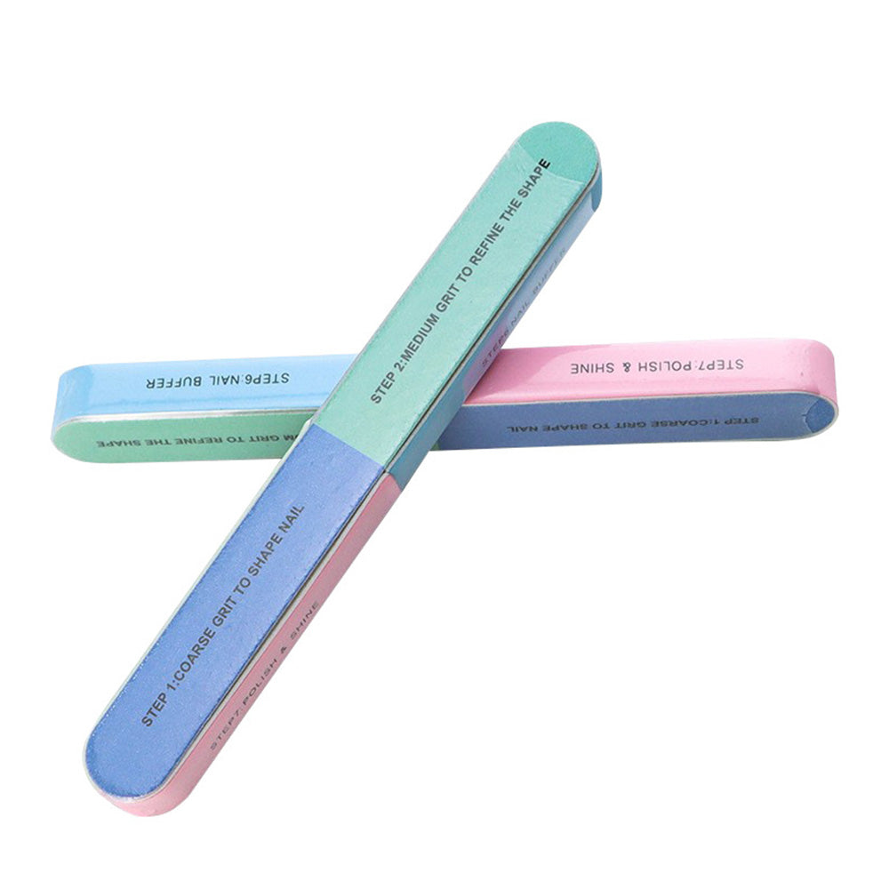 5 Pack 7 Way Multi Function Nail Buffer for Polishing Nail Buffing Tool for Home or Salon