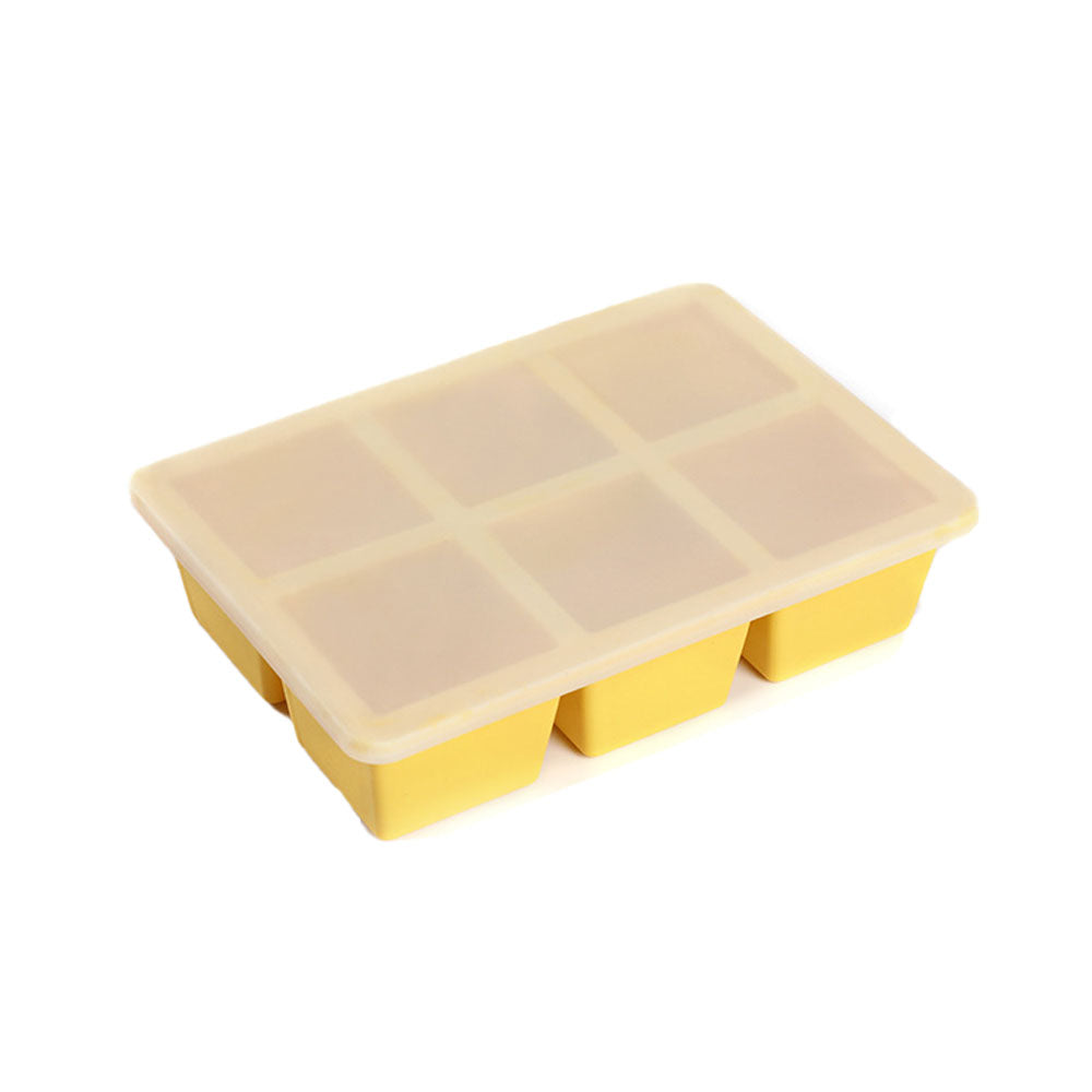6-Grid Silicone Ice Cube Tray Large Square Ice Cube Mold