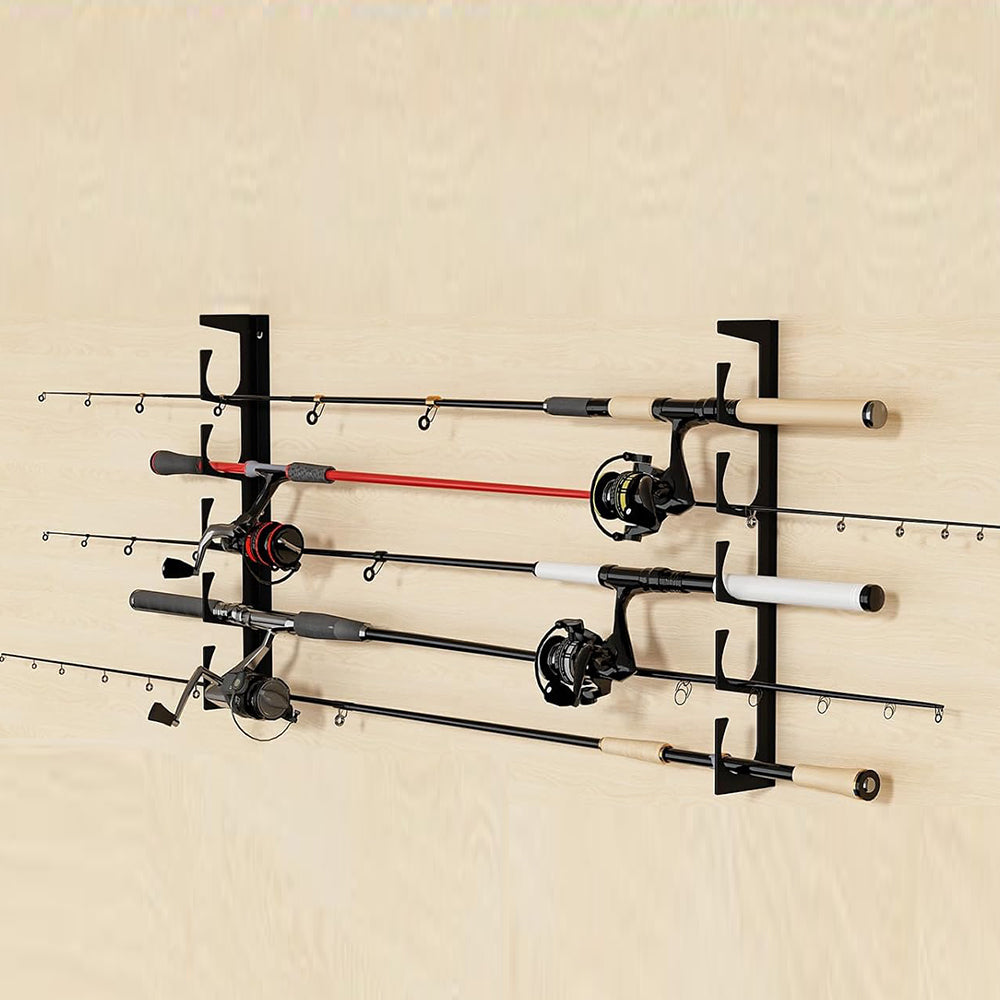 Horizontal Wall Mount Fishing Rod Storage Rack